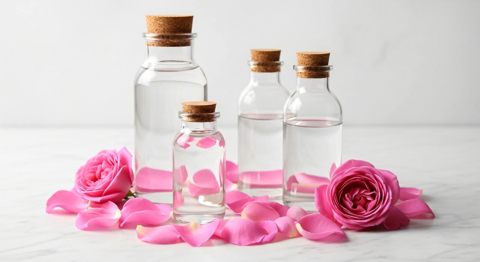 Pflegeprodukte und Parfum auf dem Waschtisch