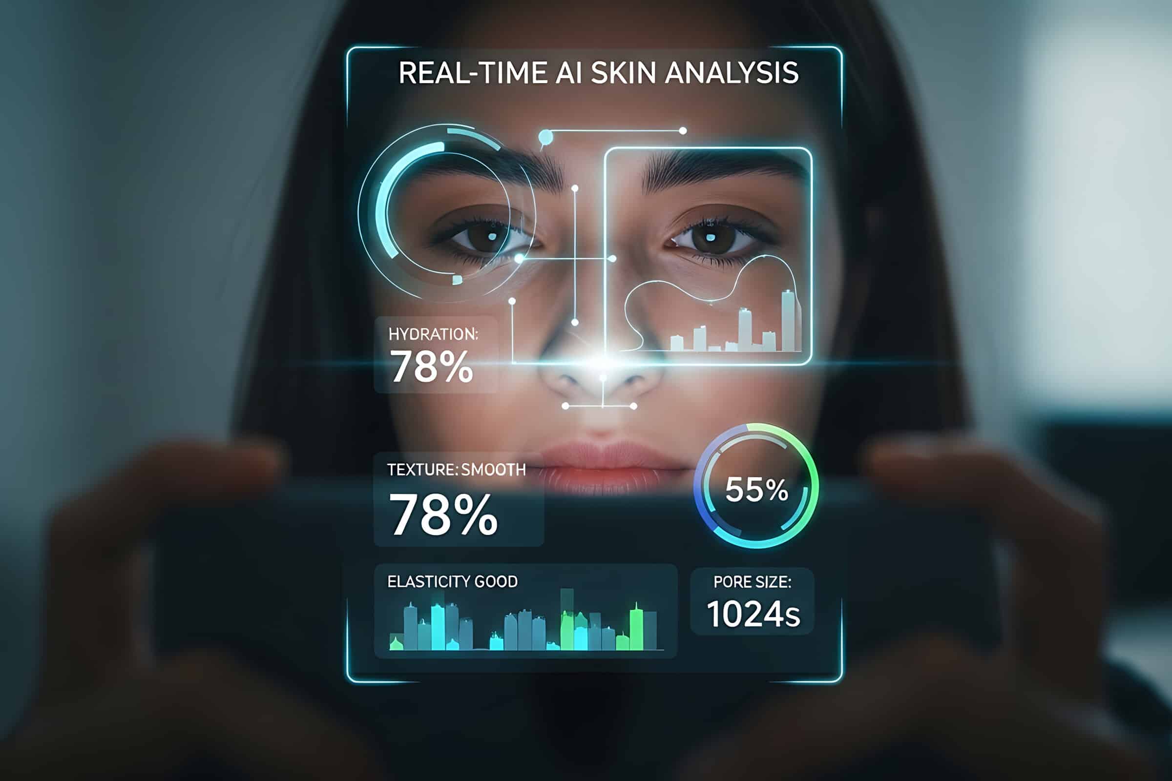 Selfie-App analysiert Hautwerte wie Feuchtigkeit, Textur und Porengröße am Smartphone